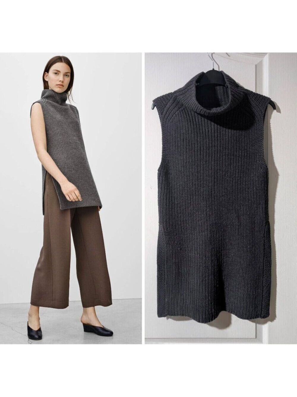 Aritzia Wilfred | Durandal Sleeveless Sweater In Heather Charcoal